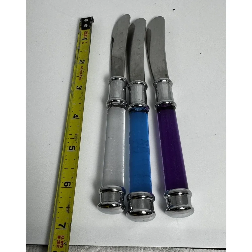 Gourmet Cheese/Butter Spreaders,‎ Stainless Steel, Colored Transparent